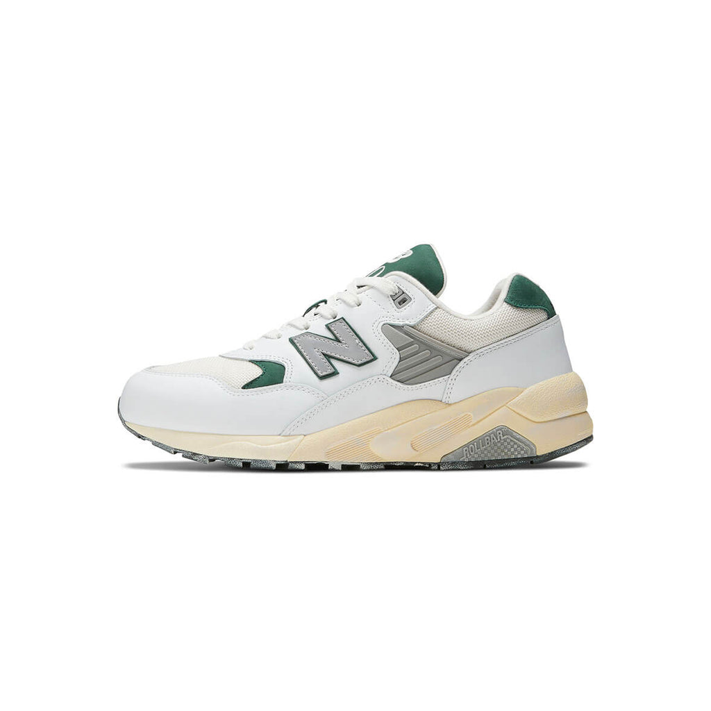 New Balance 580 White Nightwatch Green Sea Salt - Laces Mx – LACES STORE