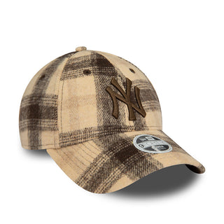 NE NY YANKEES PLAID 9FORTY BROWN WMNS