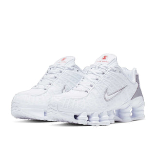 Tenis Mujer Nike Shox TL Blanco Gris Metalico vista frontal