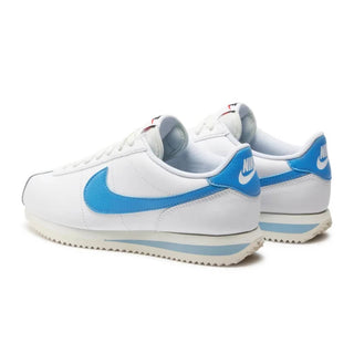 Tenis Mujer Nike Cortez Blanco Azul vista par atras