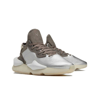 Tenis unisex adidas Y-3 Kaiwa Silver Metallic White vista par frontal