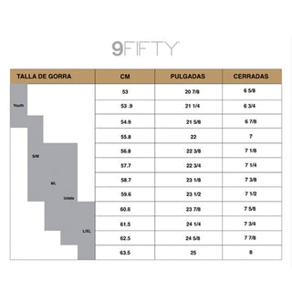 Gorra New Era New York Yankees MLB Champions side patch 9FIFTY vista guia tallas