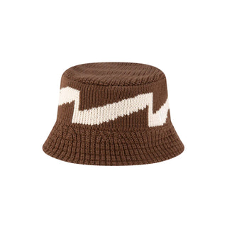 Gorro Bucket New Era Branded tejido cafe beige vista foto secundaria