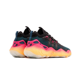 Tenis hombre adidas Trae Young 3 Negro Verde Rosa vista par atras