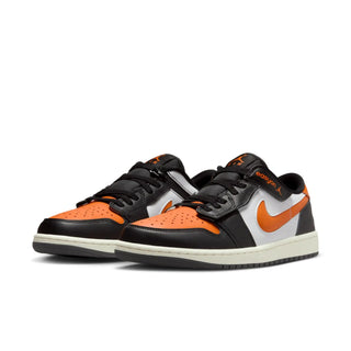 Tenis Hombre Air Jordan 1 Low EASYON Negro Naranja Blanco vista par frontal