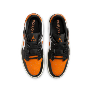 Tenis Hombre Air Jordan 1 Low EASYON Negro Naranja Blanco vista par superior