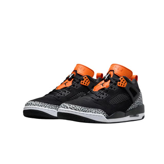 Tenis Hombre Jordan Spizike Low Negro Naranja Blanco vista par frontal