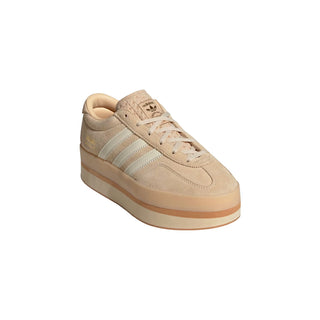 Tenis Mujer Adidas Gazelle Stack Crema Blanco vista frente