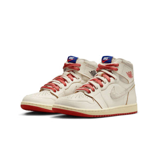 Tenis Mujer Air Jordan 1 High OG Light Bone Red Blue vista par frontal