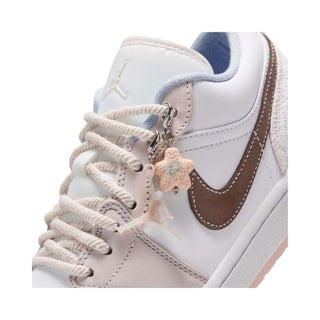 Tenis Mujer Air Jordan 1 Low White Soft Pink zoom detalle