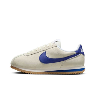 Tenis Mujer Nike Cortez Beige Azul vista lateral principal