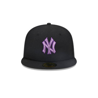 NE NYY MLB 59Fifty Metallic Pop Black Cap
